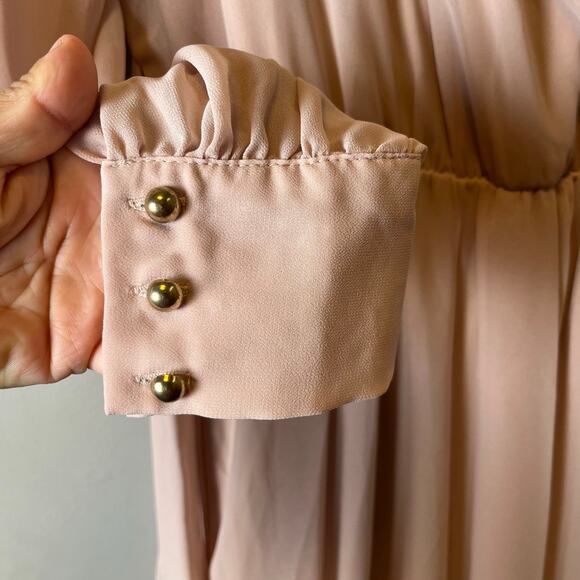 Baltic Born Lydia Maxi Dress Medium Pale Pink Faux Wrap Sheer Sleeves‎ New - Picture 5 of 8